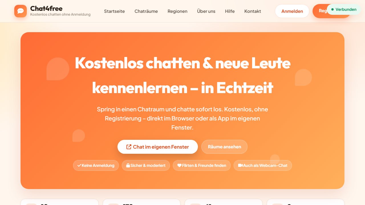Chat4free: der kostenlose Chat ohne Anmeldung im Porträt